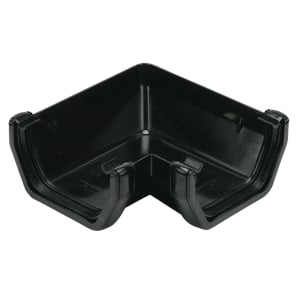 Product image for FloPlast 114mm Black Square Line Gutter Angle - 90°