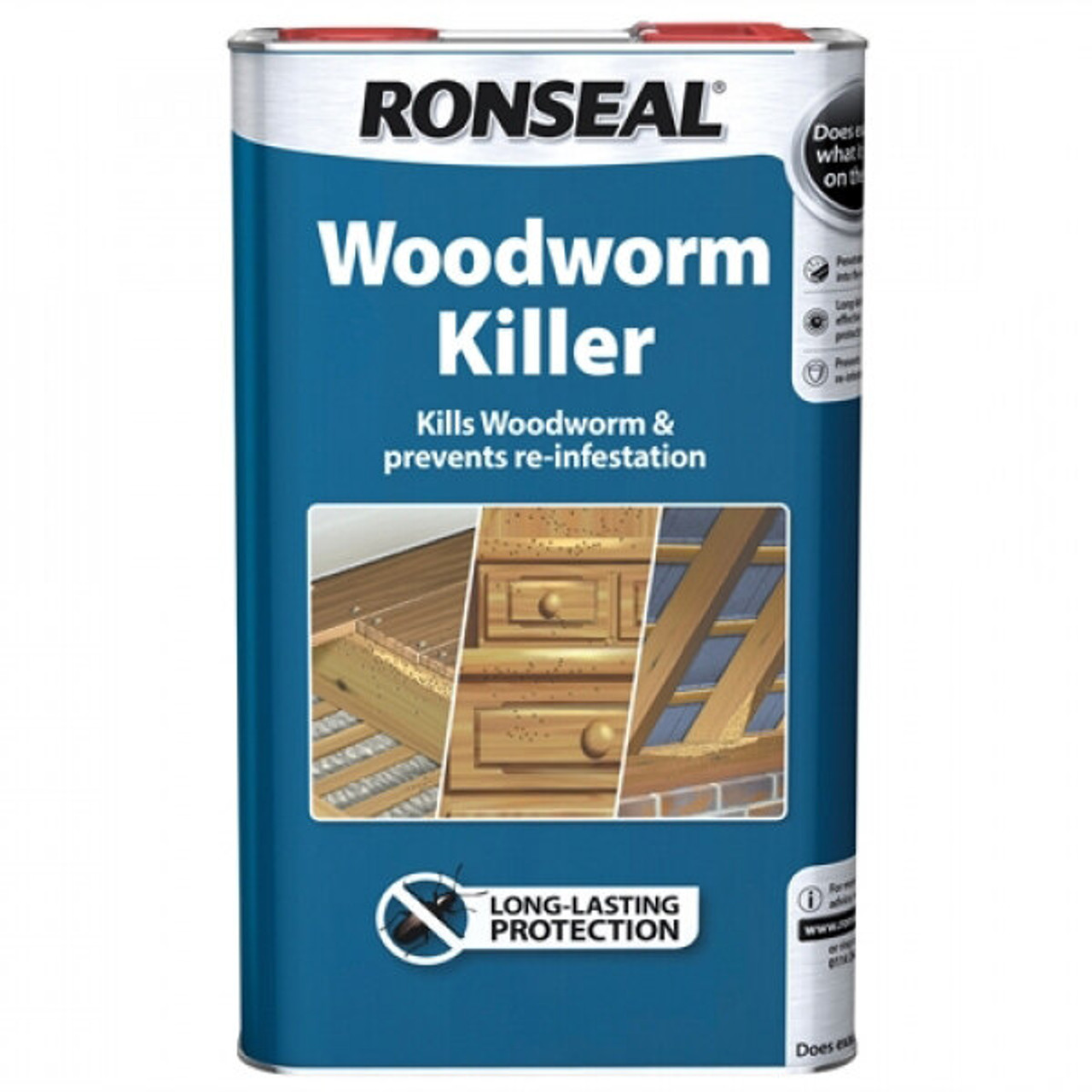 Product image for Ronseal Woodworm Killer - Clear - 5L