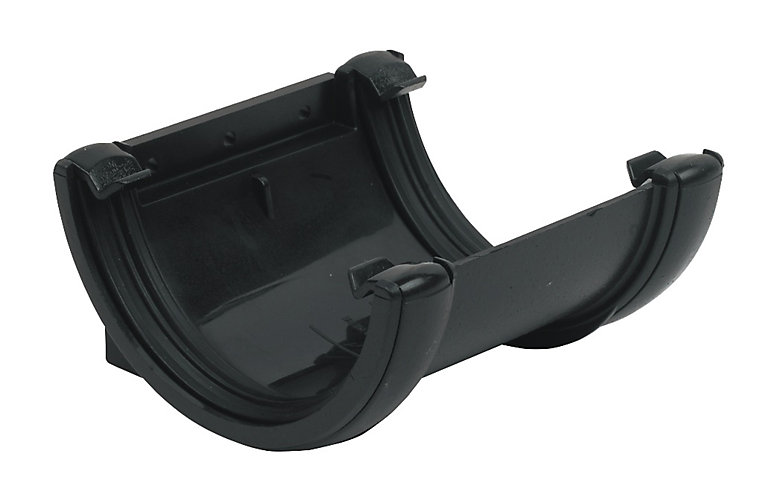 Product image for FloPlast 76mm Black MiniFlo Gutter Union Bracket