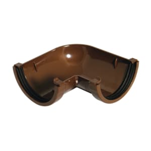 Image of FloPlast 76mm Brown MiniFlo Gutter Angle - 90°