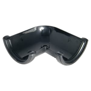 Image of FloPlast 112mm Black Cast Iron Style Half Round Gutter Angle - 90°