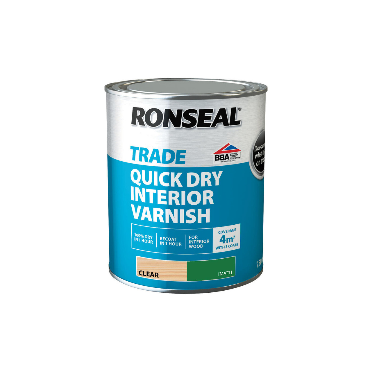 Image of Ronseal Trade Quick Dry Interior Varnish 2.5L Clear