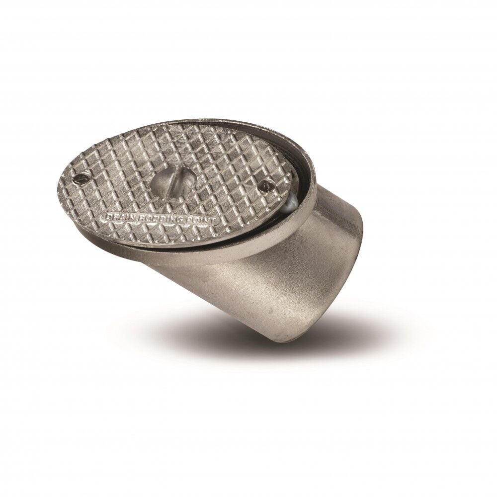 Product image for Underground Rodding Eye Terminal Sealed Oval Top 45° Spigot Tail Aluminium 110mm