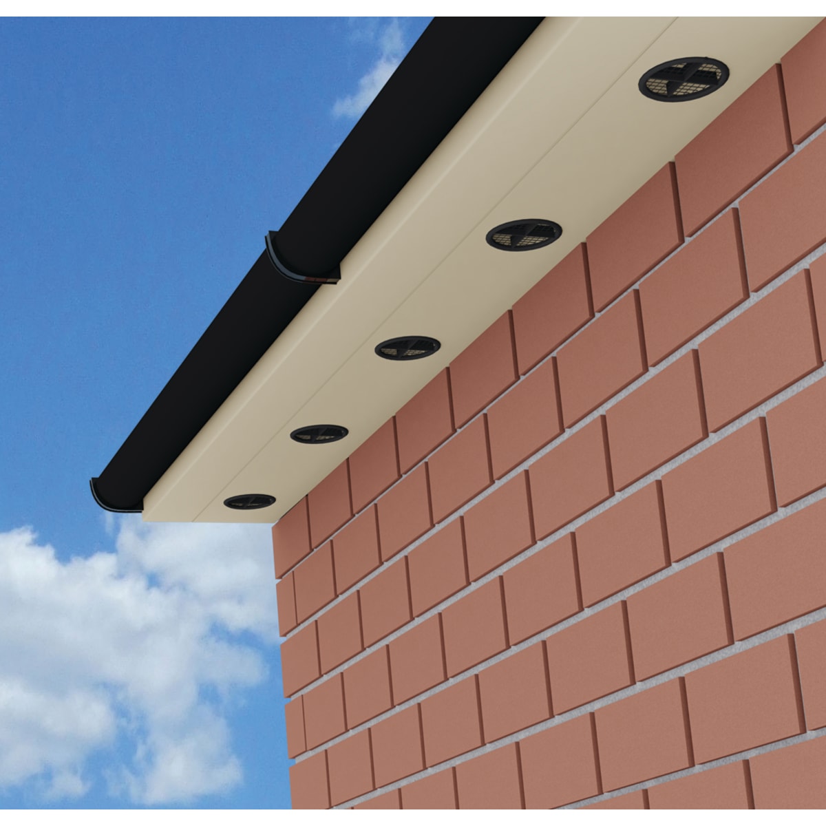 Image of Timloc Push In Soffit Vent 70mm Dia Black