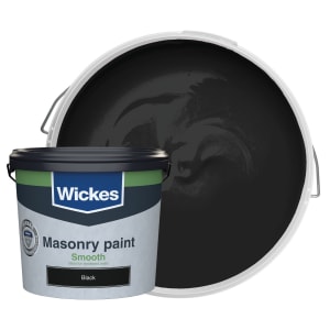 Product image for Wickes Smooth Masonry Paint - Black - 5L