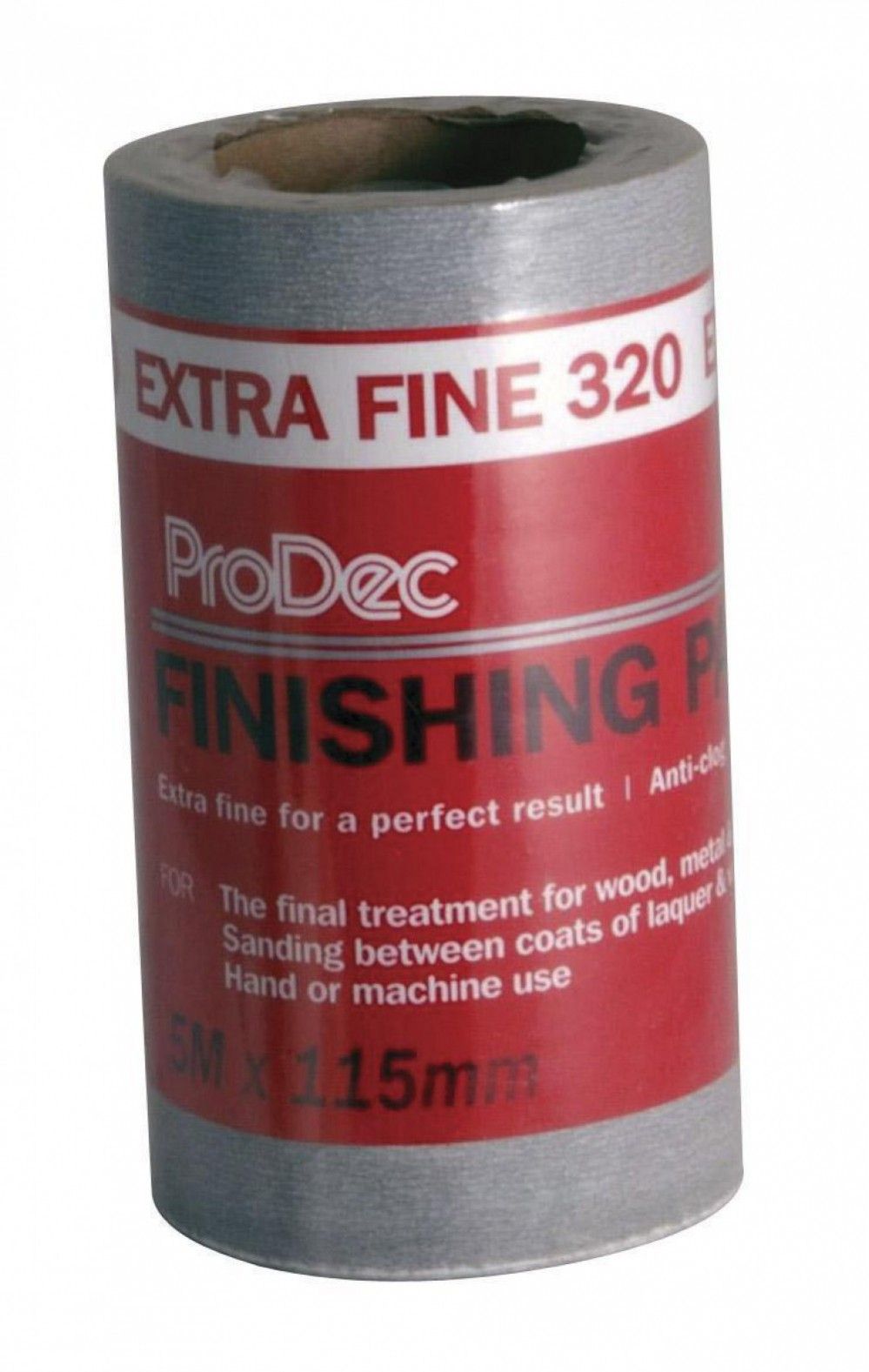 Product image for Prodec Sandpaper Finishing Paper Grey 115mm X 5mtr 320G
