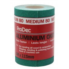 Product image for Prodec Sandpaper Aluminium Oxide Green 115mm X 5mtr 80G