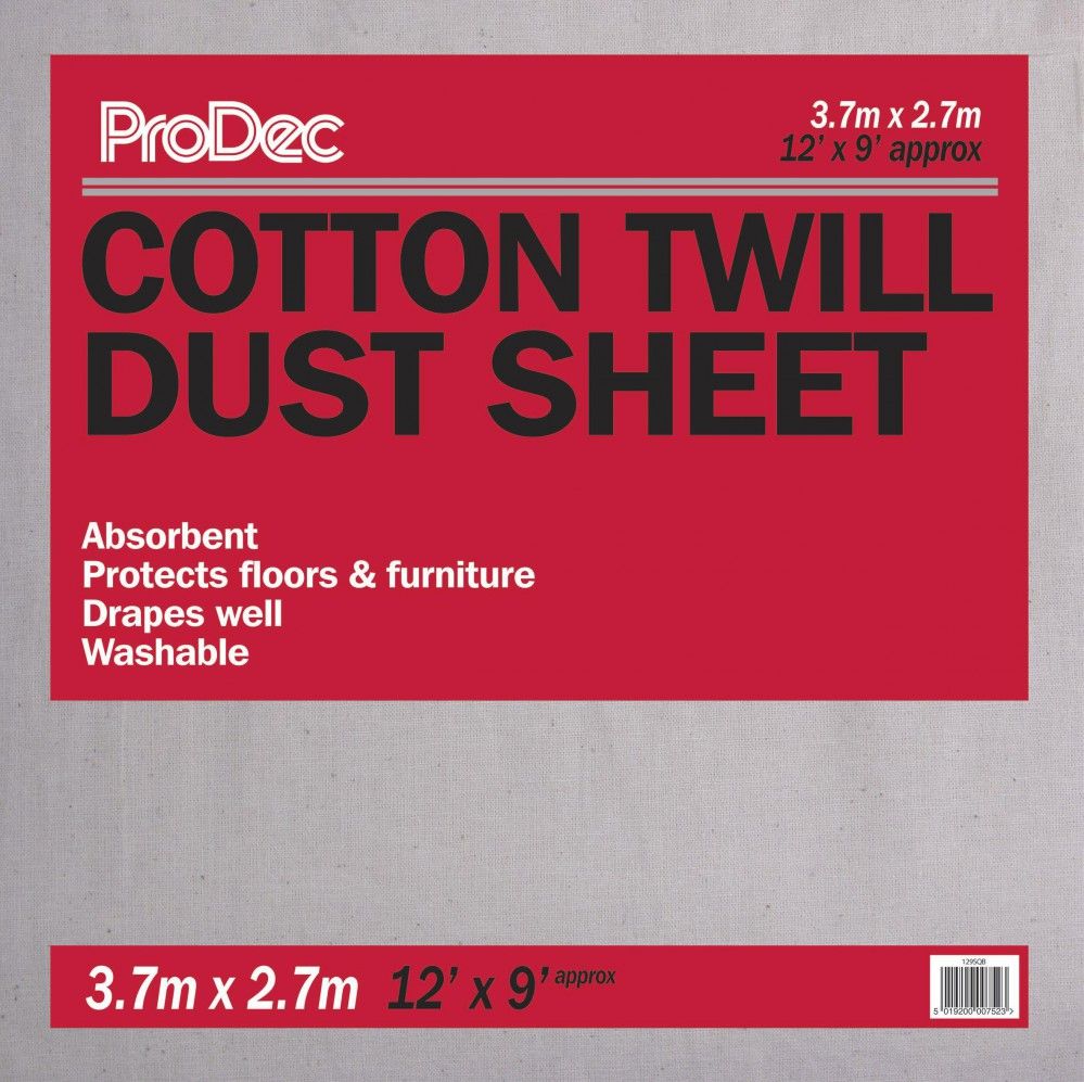 Product image for Prodec Dust Sheet Cotton Twill 2.7x3.7mtr