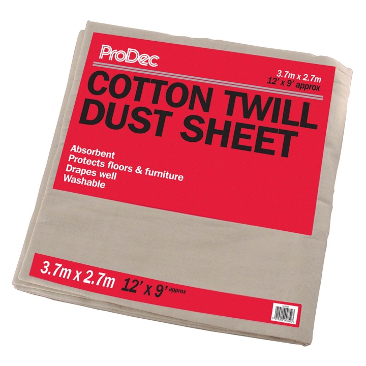 Product image for Prodec Dust Sheet Cotton Twill 2.7x3.7mtr