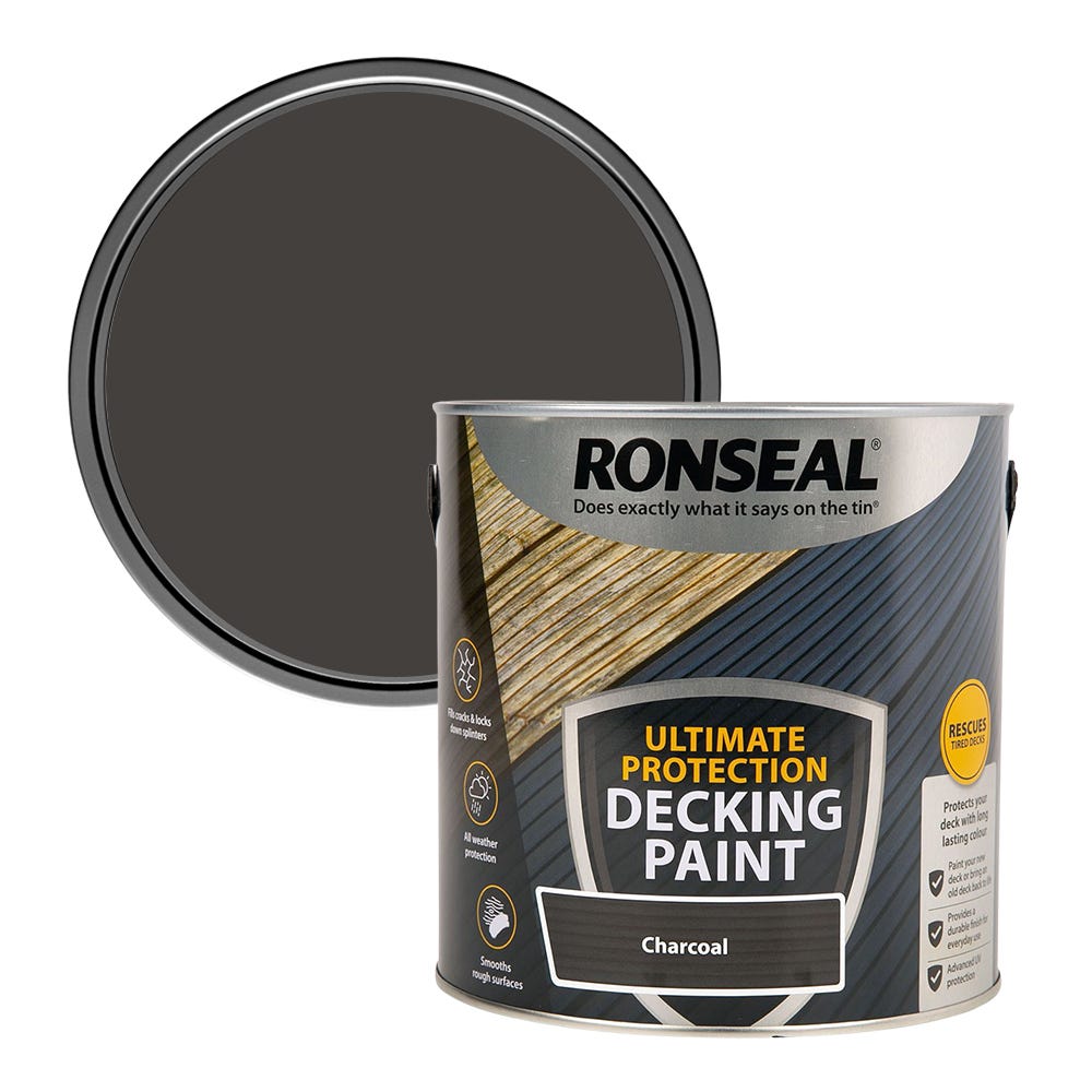 Product image for Ronseal Ultimate Protection Decking Paint Charcoal 2.5ltr