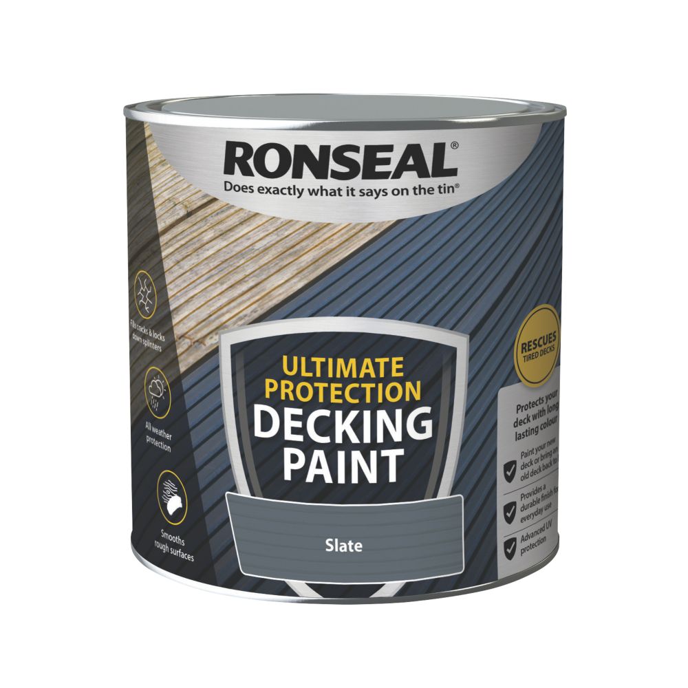Product image for Ronseal Ultimate Protection Decking Paint Slate 2.5ltr