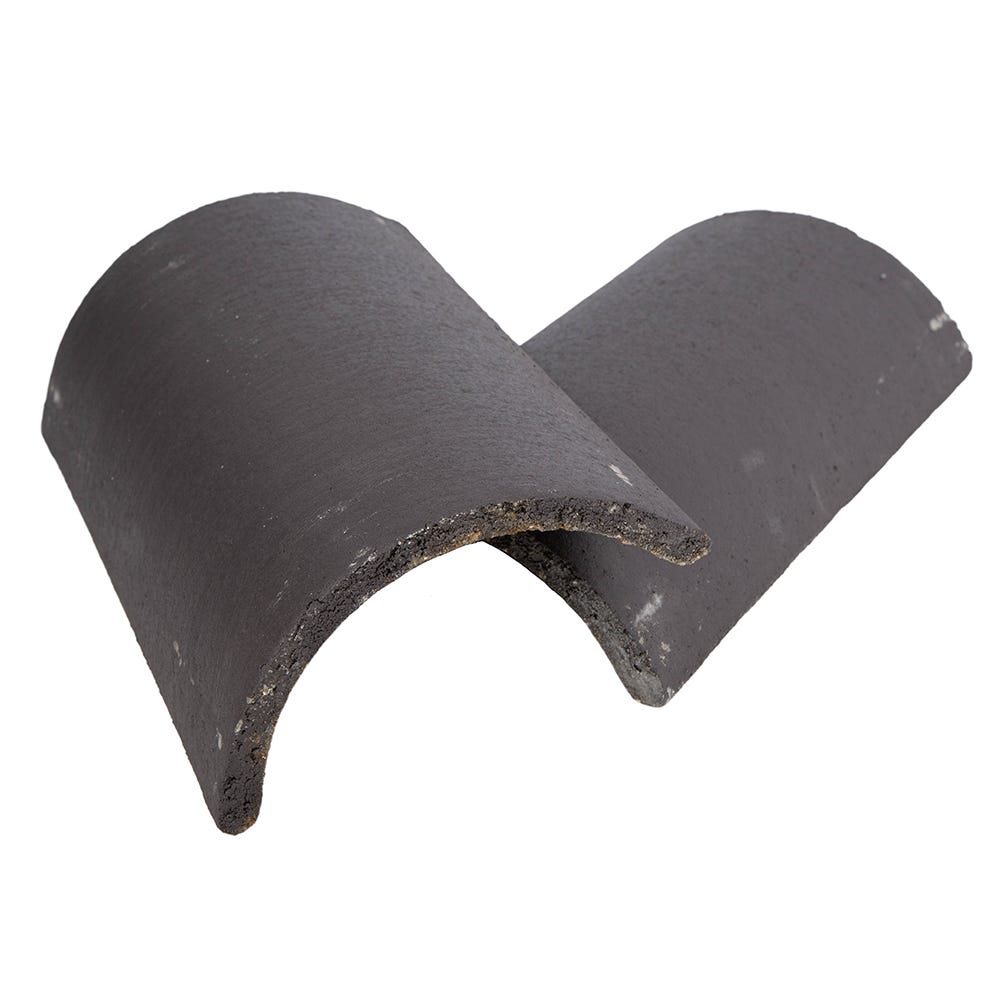 Product image for Marley Half Round Baby Ridge Tile Concrete Smooth Grey 300mm X 150mm