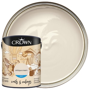 Product image for Crown Matt Emulsion Paint - Antique Cream - 5L