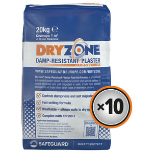 Product image for Dryzone Fast Set Renovation Plaster - 10 Bags - 20kg