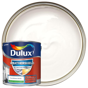 Product image for Dulux Weathershield All Weather Purpose Smooth Paint - Pure Brilliant White - 2.5L