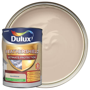 Product image for Dulux Weathershield Ultimate Protect Smooth Masonry Paint - Sandstone - 5L