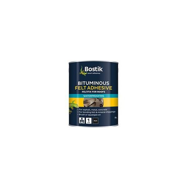 Image of Bostik Bituminous Felt Adhesive For Roofs 5.0L Black