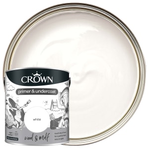 Product image for Crown Wood & MDF Primer & Undercoat - White - 2.5L