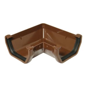 Product image for FloPlast 114mm Brown Square Line Gutter Angle - 90°