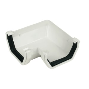Product image for FloPlast 114mm White Square Line Gutter Angle - 90°