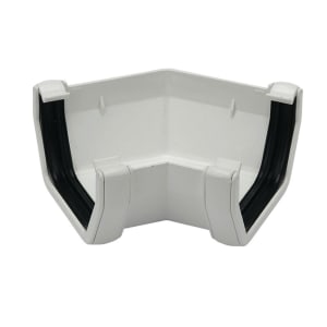 Product image for FloPlast 114mm White Square Line Gutter Angle - 135°