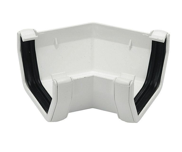 Product image for FloPlast 114mm White Square Line Gutter Angle - 135°