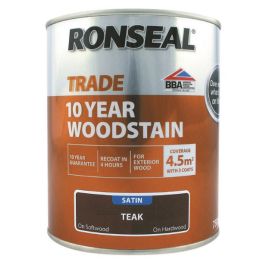 Product image for Ronseal Trade 10 Year Woodstain Satin Teak 750ml