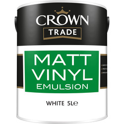 Product image for Crown Trade Vinyl Matt Emulsion Paint 5L White