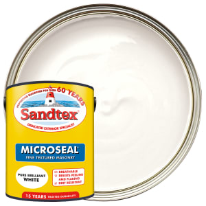 Product image for Sandtex Fine Textured Masonry Paint 5L Pure Brilliant White