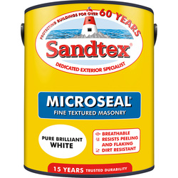 Product image for Sandtex Fine Textured Masonry Paint 5L Pure Brilliant White