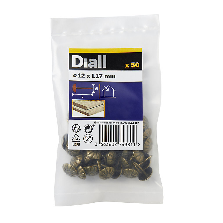 Product image for Diall Upholstery nail (L)12mm, Pack of 50