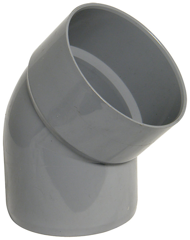 Image of FloPlast Ring seal soil Grey Soil & vent bend, (Dia)110mm x 135°