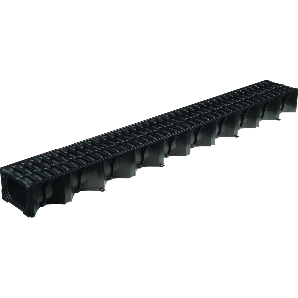 Product image for ACO Hexdrain Plastic Grating Channel 1m X 125mm Black