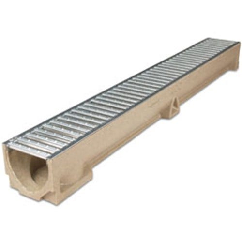 Product image for ACO Raindrain A15 Drainage Channel With Galvanised Grate 1000mm
