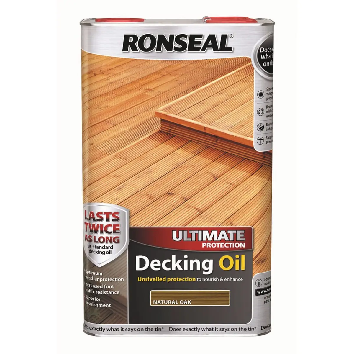 Product image for Ronseal Ultimate Decking Oil 5 Litres Natural Oak