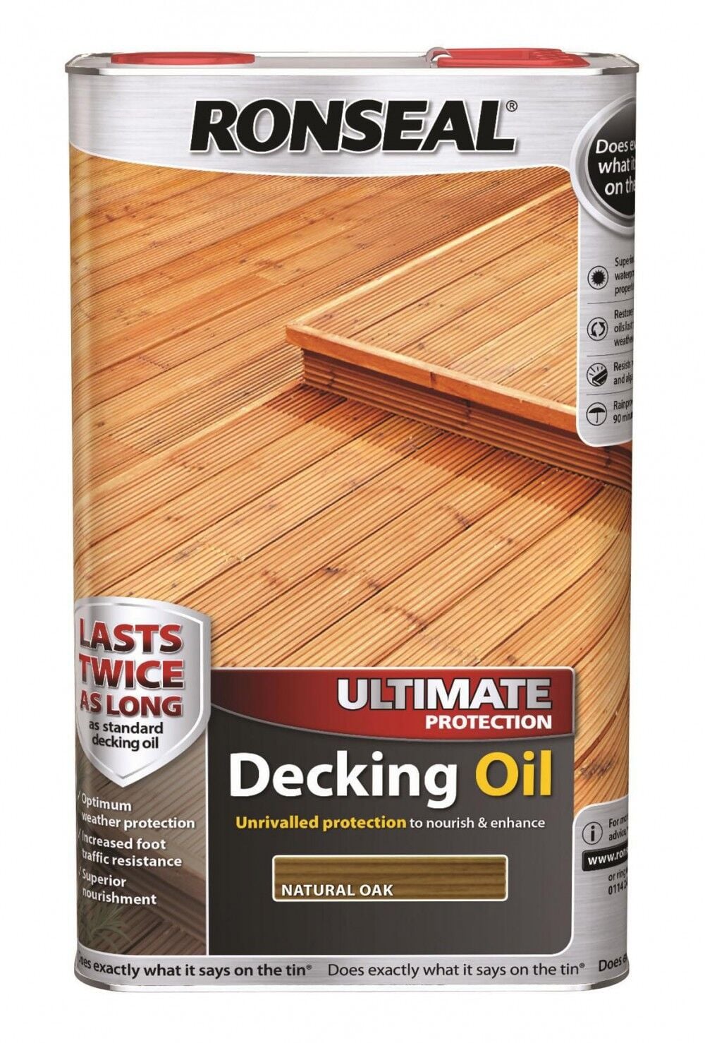 Product image for Ronseal Ultimate Protection Decking Oil Natural Oak 5l