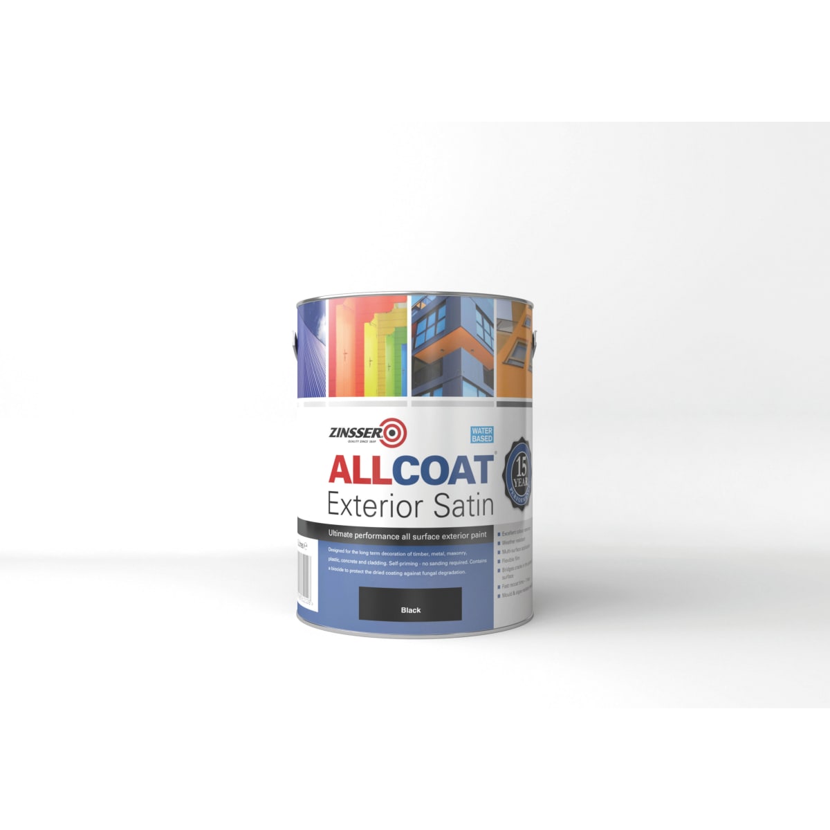 Product image for Zinsser Allcoat Exterior Paint 2.5 Litres Black