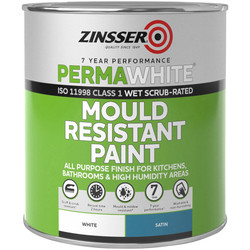Product image for Zinsser Perma-White Mould Resistant Interior Paint Satin 1l