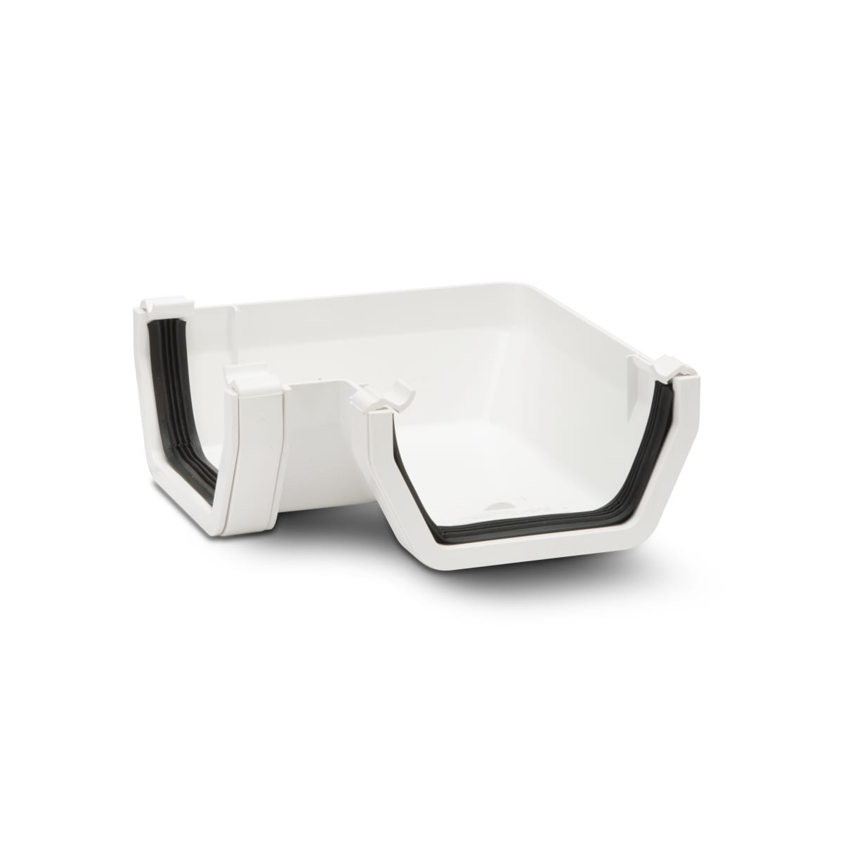 Product image for Polypipe Rainwater Drainage Square Gutter 90 Degree 112mm White