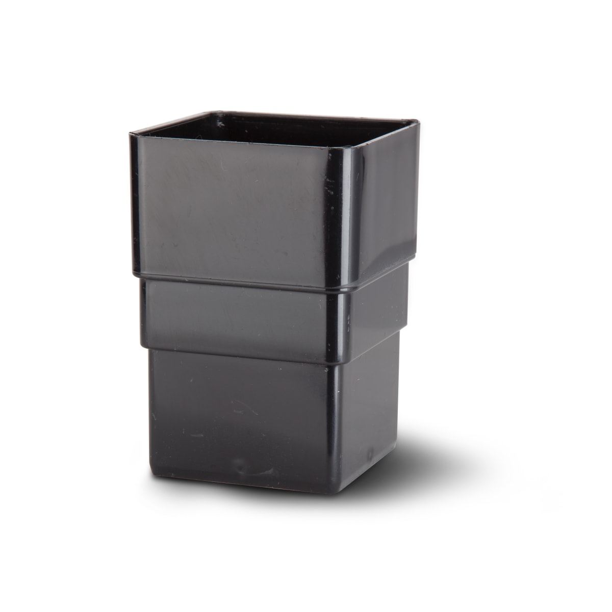 Product image for Polypipe Rainwater Drainage Square Downpipe Offset Connector Black