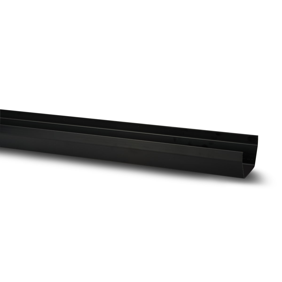 Image of Polypipe Square Rainwater Gutter 2m X 112mm Black