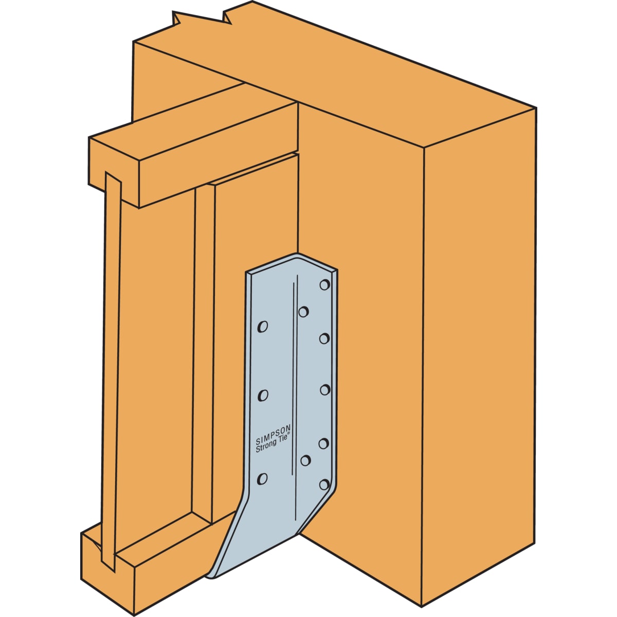 Product image for Simpson Strong-tie Heavy Duty Faced Fixed U Joist Hanger 145 X 91 X 2mm