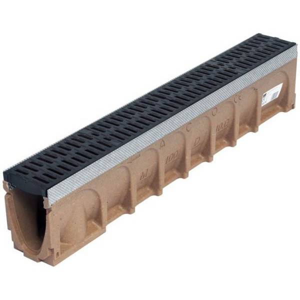 Product image for ACO Multidrain M100D Channel M100D No. 1 1000x135x150/155 Polymer Concrete