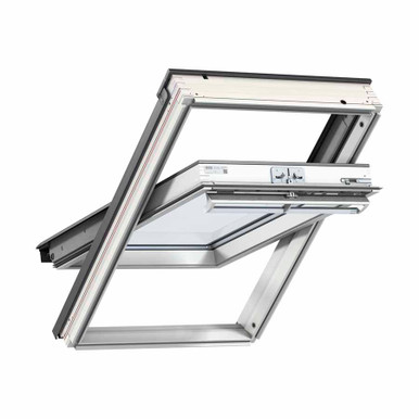 Product image for VELUX 940mm x 1600mm White Poly Finish Centre Pivot Roof Window --70 Pane GGU PK10 0070
