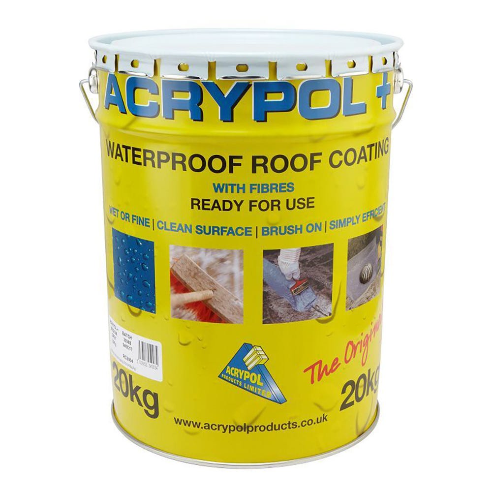 Product image for Acrypol Plus With Fibres Waterproof Roof Coating Grey 20kg