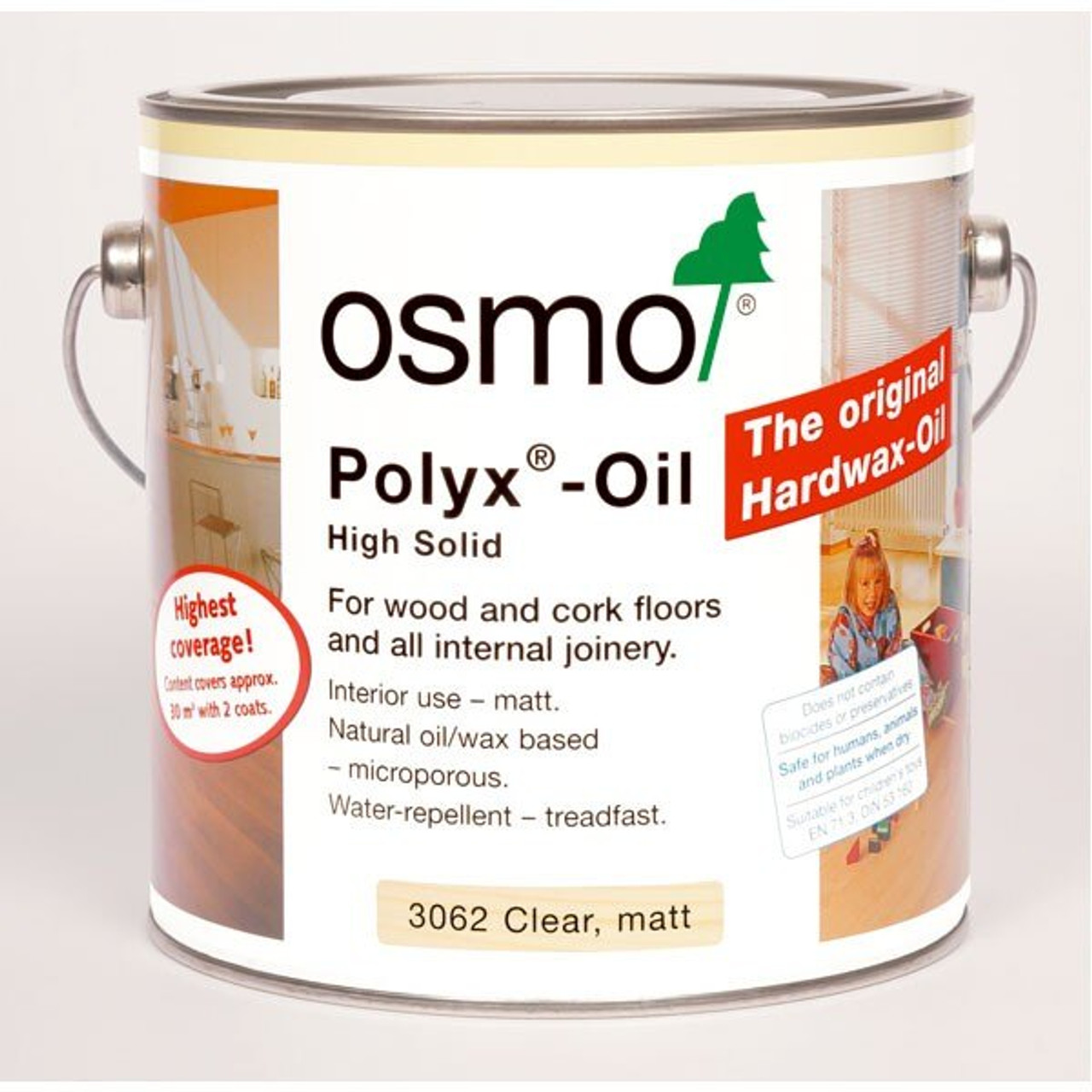 Product image for Osmo Polyx Original Hardwax Oil Clear Matt 2.5L