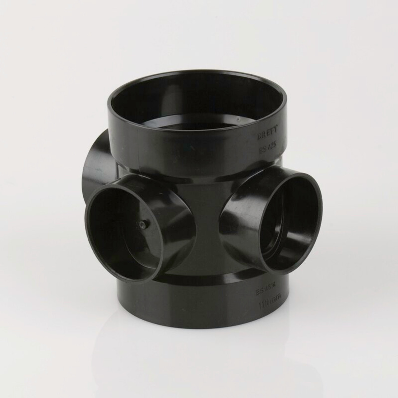 Product image for Brett Martin 110mm Soil Double Solvent Short Boss Pipe Black Bs425B