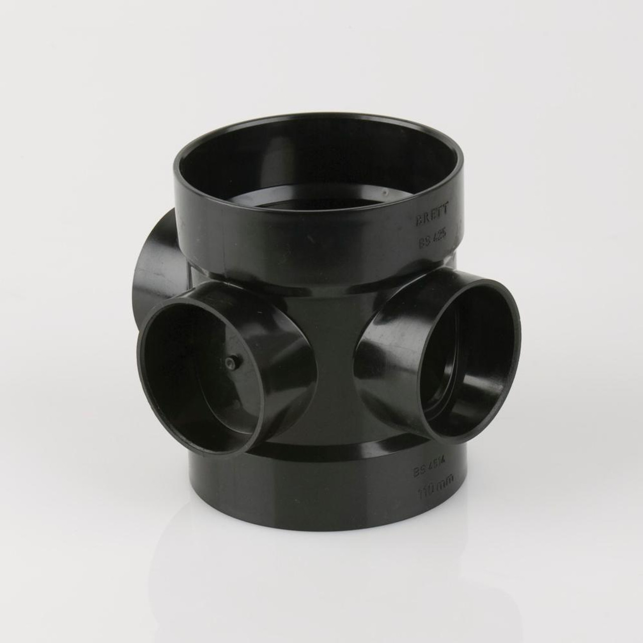 Product image for Brett Martin 110mm Soil Double Solvent Short Boss Pipe Black Bs425B
