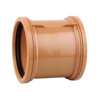 Product image for Wavin OsmaDrain Double Socket Pipe Coupler 110mm Brown