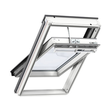 Product image for VELUX 550mm x 980mm Integra Solar White Painted Finish Centre Pivot Roof Window --70 Pane GGL CK04 207030